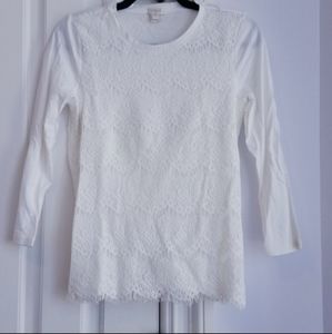 NEW! Lace Front Crew Neck Top
